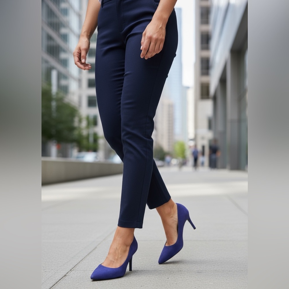 Banana Republic Women's Annetta Hello Sole Mate Blue Suede Heels Pumps Size 8.5